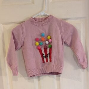 Lola + The Boys Pink Popcorn Kids Sweater GUC Size 6